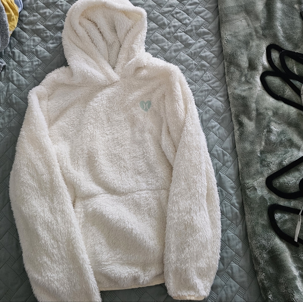 Cozy White Fleece Hoodie
